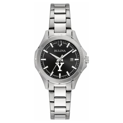 Yale Bulldogs Bulova Women's Stainless Steel Sport Classic Watch - Black
