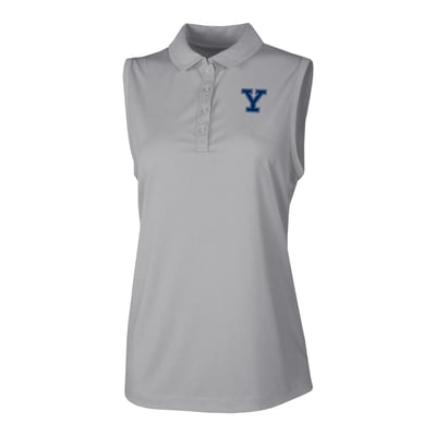  Yale Bulldogs Columbia Women's Ace Flair Sleeveless Tank Polo - Gray