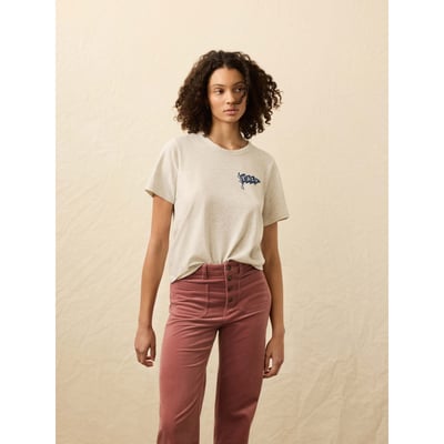 Yale Bulldogs FAHERTY Women's Sunwashed Essential T-Shirt - Cream