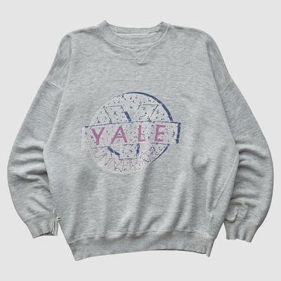 Yale Bulldogs 90s Pullover Sweatshirt - Heather Gray - M by Fanatics Real Vintage