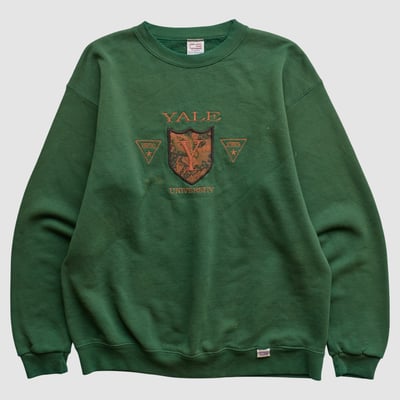 Yale Bulldogs CRABLE SPORTSWEAR 90s Pullover Sweatshirt - Green - M by Fanatics Real Vintage