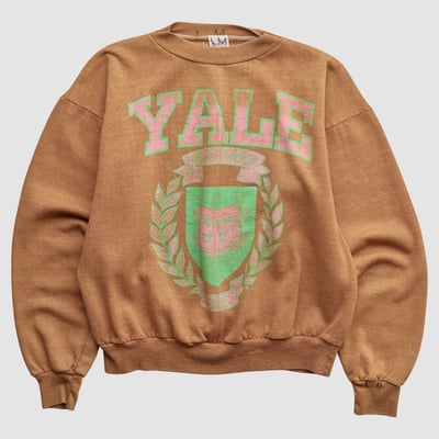 Yale Bulldogs Rich Tee's Sportswear 80s Pullover Sweatshirt - Clay - S by Fanatics Real Vintage