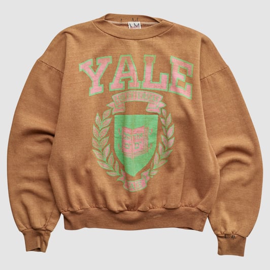 Yale Bulldogs Rich Tee's Sportswear 80s Pullover Sweatshirt - Clay - S by Fanatics Real Vintage