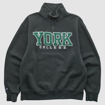 York College Spartans Jansport 2000s 1/4 Zip Sweatshirt - Black - S by Fanatics Real Vintage