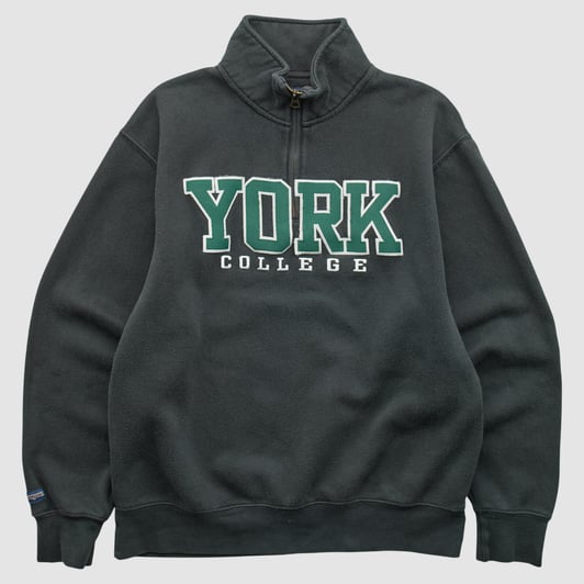 York College Spartans Jansport 2000s 1/4 Zip Sweatshirt - Black - S by Fanatics Real Vintage