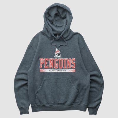 Youngstown State Penguins Jerzees 2010s Hooded Pullover Sweatshirt - Dark Heather Gray - S by Fanatics Real Vintage