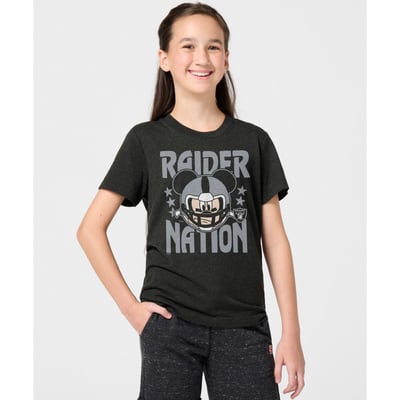 Las Vegas Raiders x Mickey Mouse Homage Youth Tri-Blend T-Shirt - Charcoal