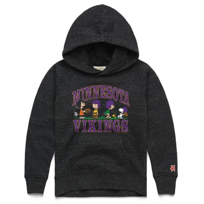 Minnesota Vikings x Peanuts Homage Youth Backyard Football Tri-Blend Hoodie - Charcoal
