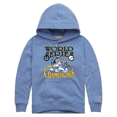 Milwaukee Brewers x Mickey Mouse Homage Youth 2026 World Series Champions Hoodie - Light Blue