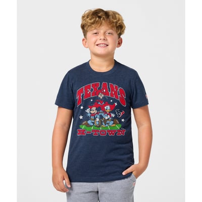 Houston Texans x Mickey Mouse Homage Youth Tri-Blend T-Shirt - Navy