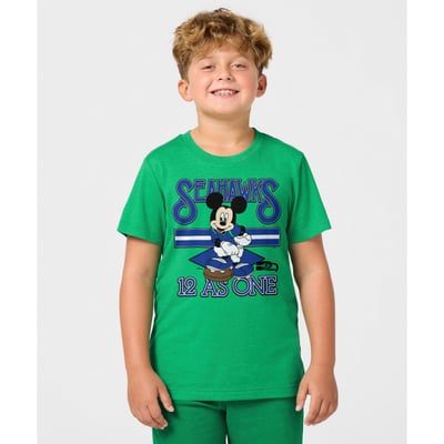 Seattle Seahawks x Mickey Mouse Homage Youth Tri-Blend T-Shirt - Neon Green