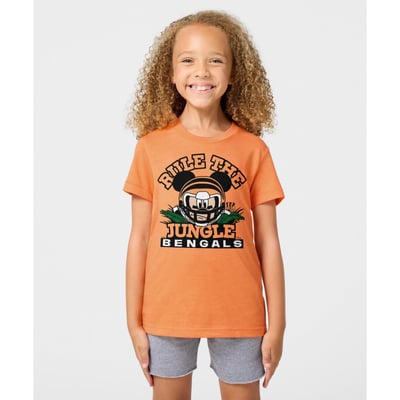 Cincinnati Bengals x Mickey Mouse Homage Youth Tri-Blend T-Shirt - Orange