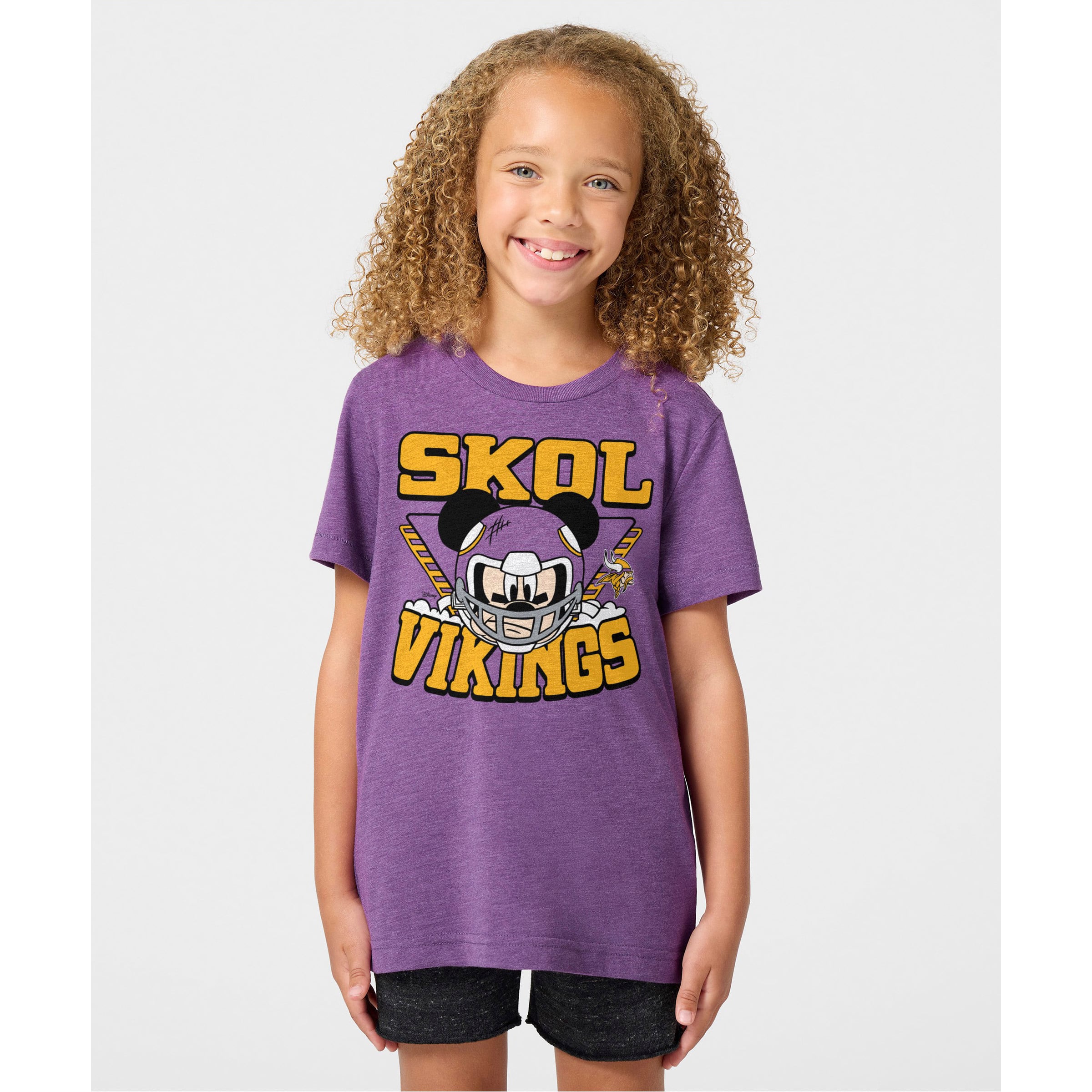 Youth Minnesota Vikings x Mickey Mouse Homage Purple Tri-Blend T-Shirt