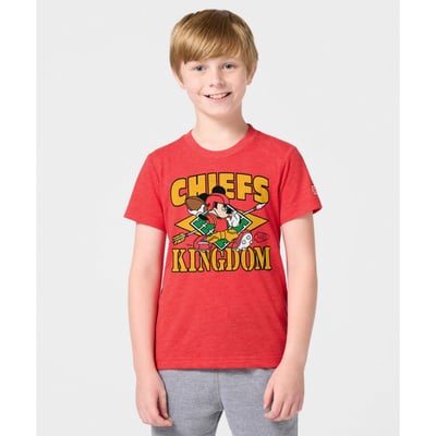 Kansas City Chiefs x Mickey Mouse Homage Youth Tri-Blend T-Shirt - Red