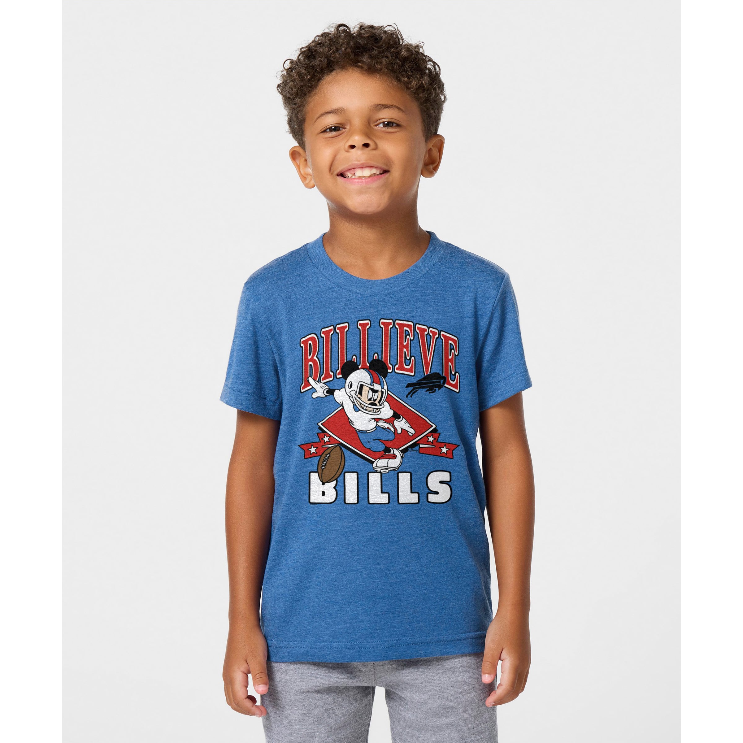 Youth Homage Royal Buffalo Bills x Mickey Mouse Tri-Blend T-Shirt
