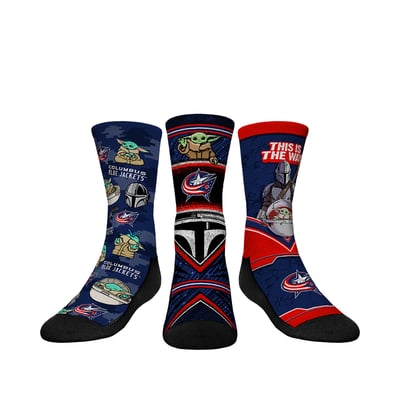  Columbus Blue Jackets Rock Em Youth The Mandalorian 3-Pack Crew Socks