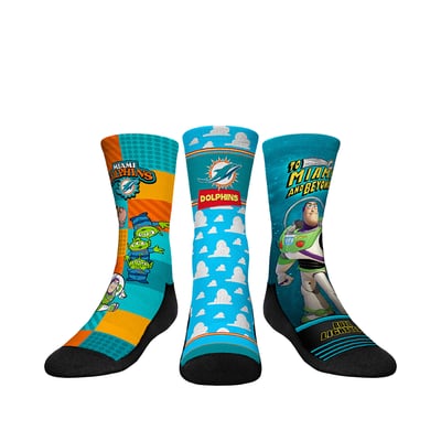  Miami Dolphins Rock Em Youth Toy Story 3-Pack Crew Socks