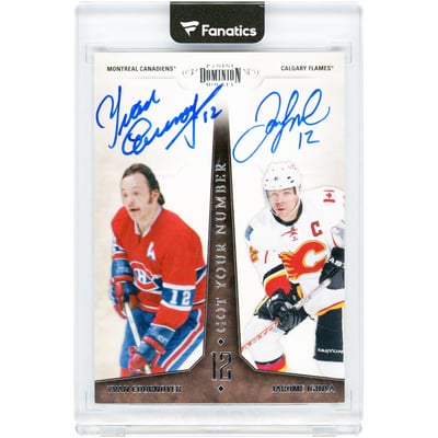 Yvan Cournoyer & Jarome Iginla Autographed 2010-11 Panini Dominion Got Your Number Dual Signature #6 #17/50 Card