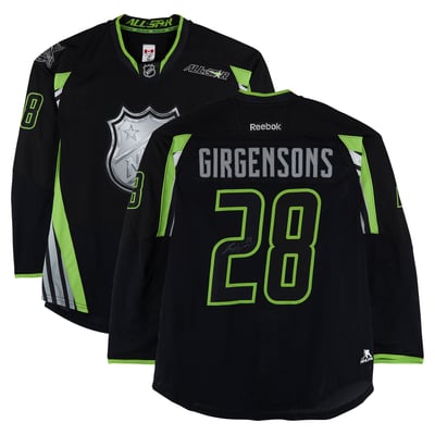 Zemgus Girgensons Team Foligno Autographed Fanatics Authentic Game-Used #28 Black Reebok Jersey from the 2015 NHL All-Star Game 