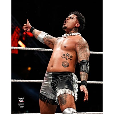 Zilla Fatu WWE Unsigned Fanatics Authentic Samoan Spike Taunt Photograph