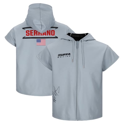 Adrian Serrano Zuffa Boxing 08 Autographed Fanatics Authentic Event-Worn Walkout Hoodie